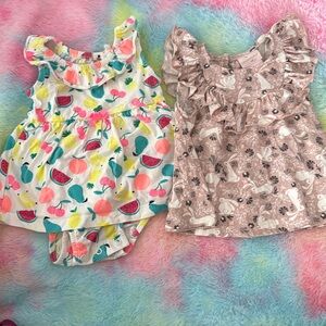Two size 12 month dresses